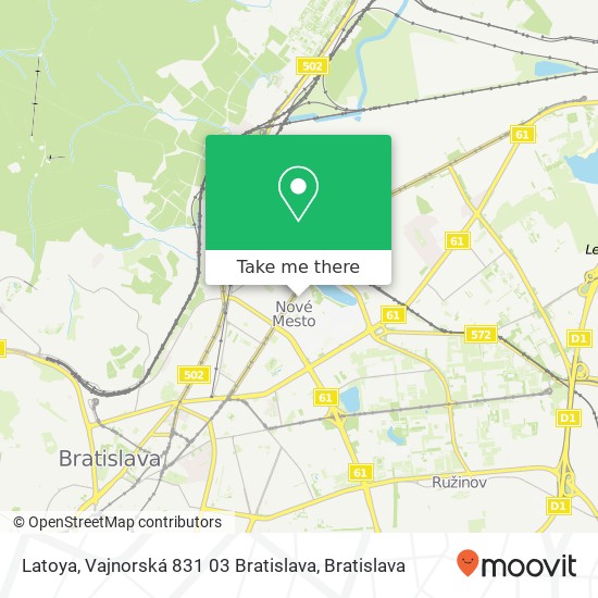 Latoya, Vajnorská 831 03 Bratislava mapa