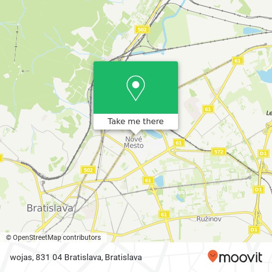 wojas, 831 04 Bratislava mapa