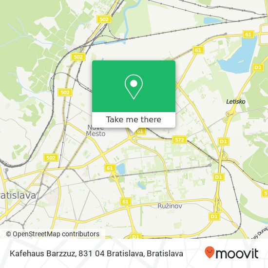 Kafehaus Barzzuz, 831 04 Bratislava mapa