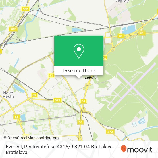 Everest, Pestovateľská 4315 / 9 821 04 Bratislava mapa