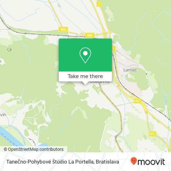 Tanečno-Pohybové štúdio La Portella mapa