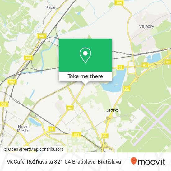 McCafé, Rožňavská 821 04 Bratislava mapa