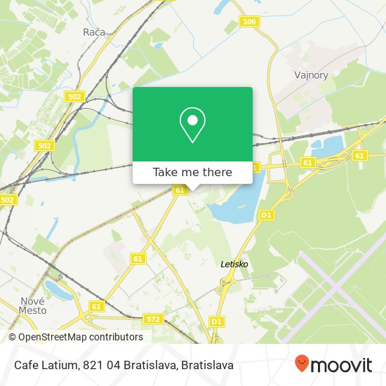 Cafe Latium, 821 04 Bratislava mapa