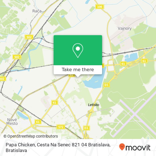 Papa Chicken, Cesta Na Senec 821 04 Bratislava mapa