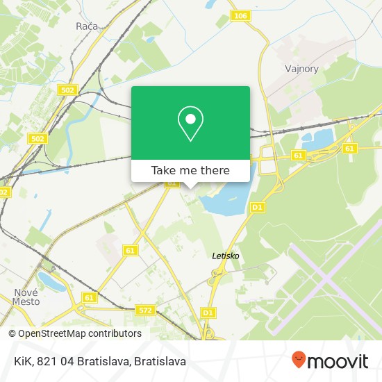 KiK, 821 04 Bratislava mapa