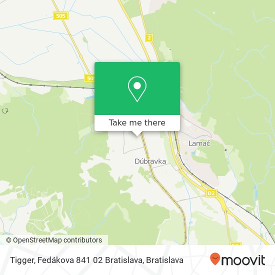Tigger, Fedákova 841 02 Bratislava mapa