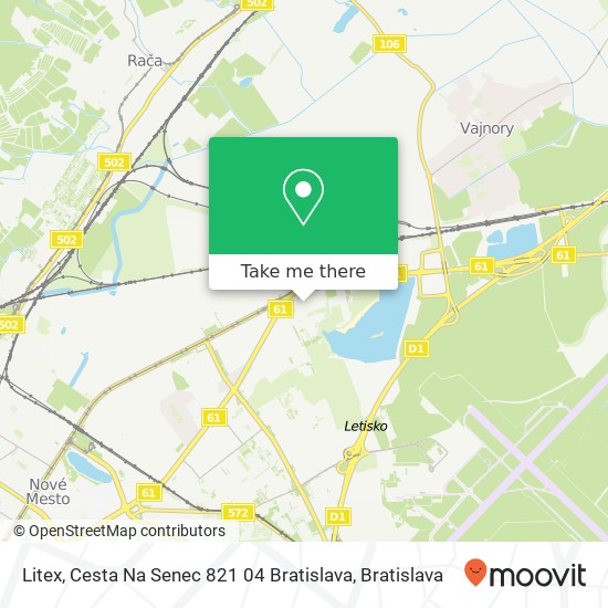 Litex, Cesta Na Senec 821 04 Bratislava mapa