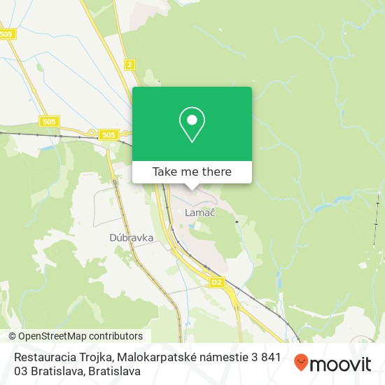 Restauracia Trojka, Malokarpatské námestie 3 841 03 Bratislava mapa