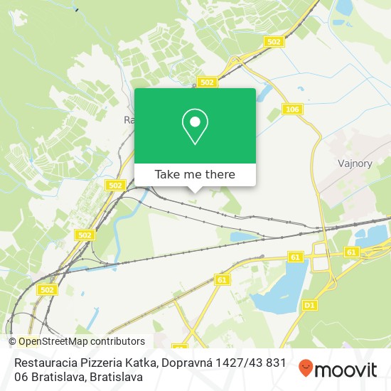 Restauracia Pizzeria Katka, Dopravná 1427 / 43 831 06 Bratislava mapa