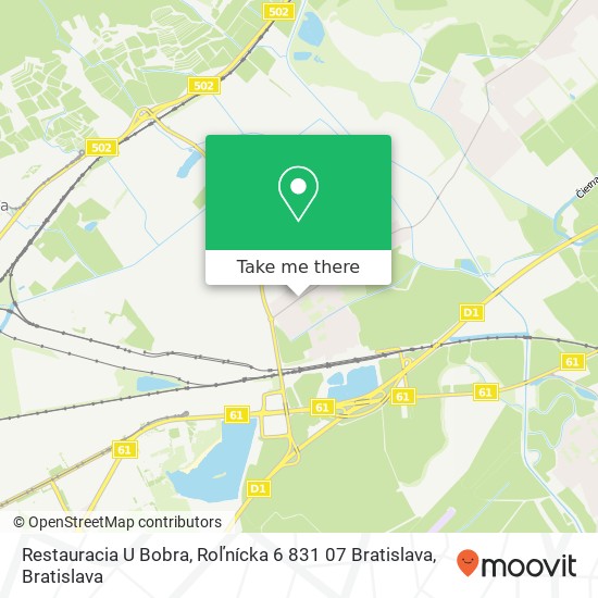 Restauracia U Bobra, Roľnícka 6 831 07 Bratislava mapa