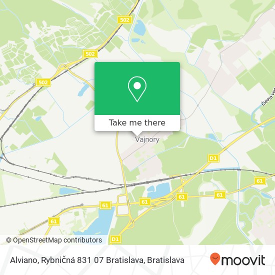 Alviano, Rybničná 831 07 Bratislava mapa