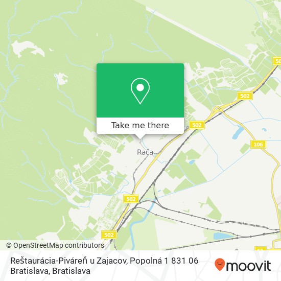 Reštaurácia-Piváreň u Zajacov, Popolná 1 831 06 Bratislava mapa