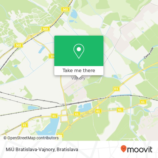 MiÚ Bratislava-Vajnory mapa