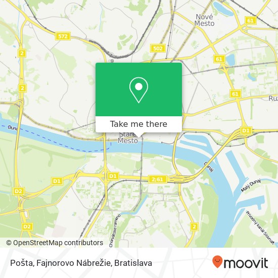 Pošta, Fajnorovo Nábrežie mapa