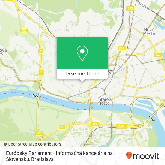 Európsky Parlament - Informačná kancelária na Slovensku mapa