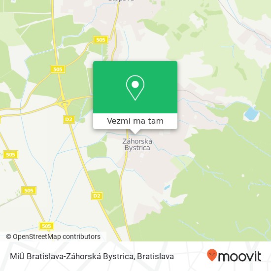 MiÚ Bratislava-Záhorská Bystrica mapa