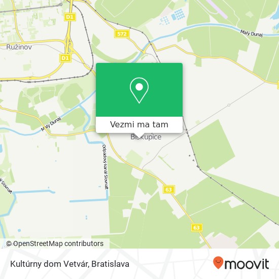 Kultúrny dom Vetvár mapa