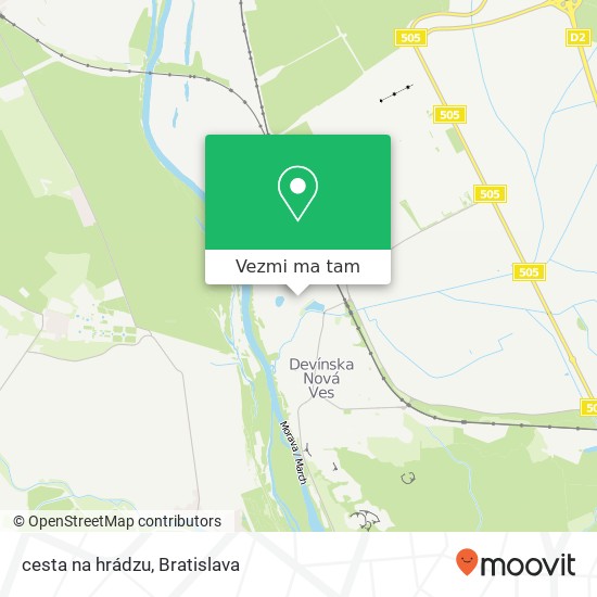 cesta na hrádzu mapa