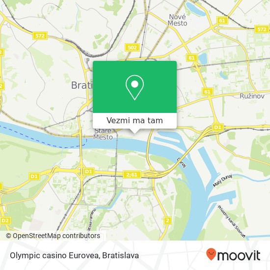 Olympic casino Eurovea mapa