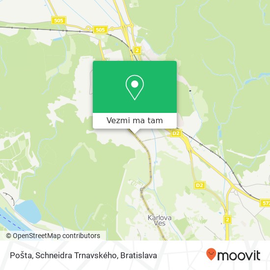 Pošta, Schneidra Trnavského mapa