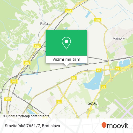 Staviteľská 7651/7 mapa