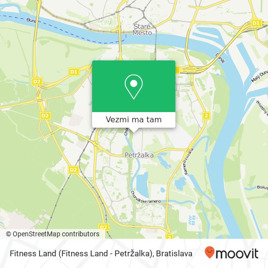 Fitness Land (Fitness Land - Petržalka) mapa