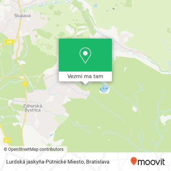 Lurdská jaskyňa-Pútnické Miesto mapa