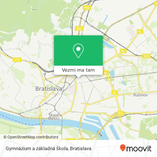 Gymnázium a základná škola mapa