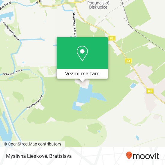 Myslivna Lieskové mapa