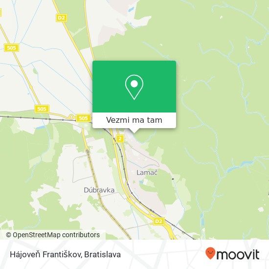 Hájoveň Františkov mapa