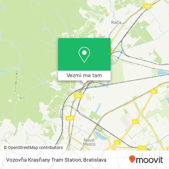 Vozovňa Krasňany Tram Station mapa