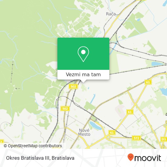 Okres Bratislava III mapa