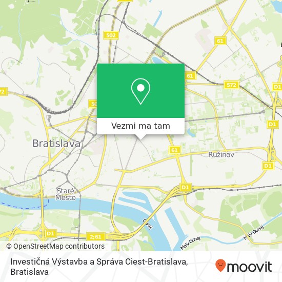Investičná Výstavba a Správa Ciest-Bratislava mapa