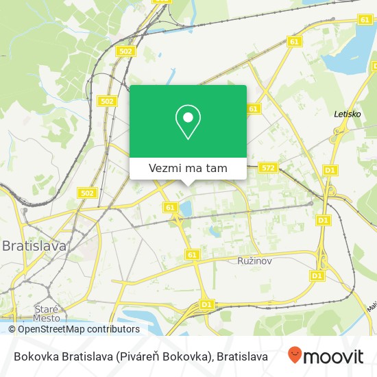 Bokovka Bratislava (Piváreň Bokovka) mapa