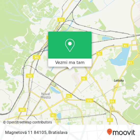 Magnetová 11 84105 mapa