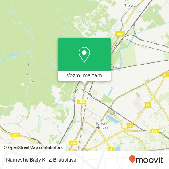 Namestie Biely Kriz mapa