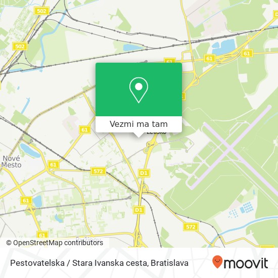 Pestovatelska / Stara Ivanska cesta mapa