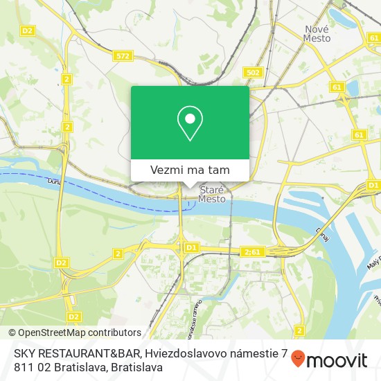 SKY RESTAURANT&BAR, Hviezdoslavovo námestie 7 811 02 Bratislava mapa