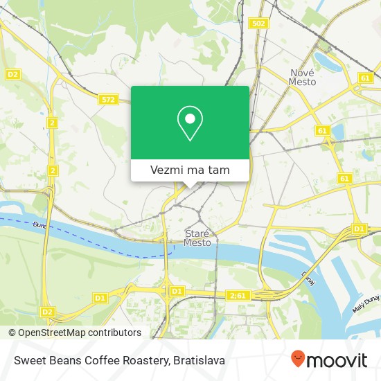 Sweet Beans Coffee Roastery, Obchodná 559 / 37b 811 06 Bratislava mapa