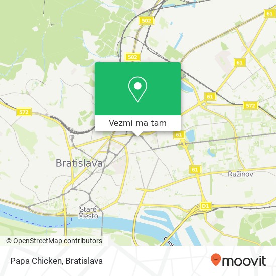 Papa Chicken, 821 08 Bratislava mapa