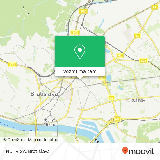 NUTRISA, Metodova 821 08 Bratislava mapa