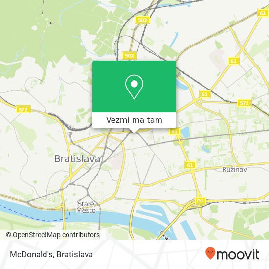 McDonald's, 821 08 Bratislava mapa