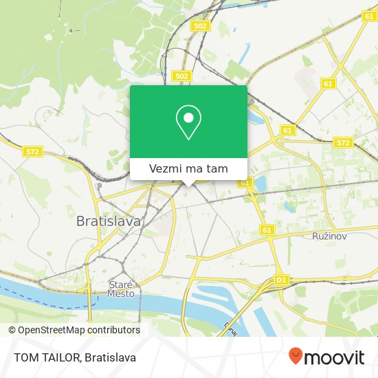 TOM TAILOR, Metodova 821 08 Bratislava mapa