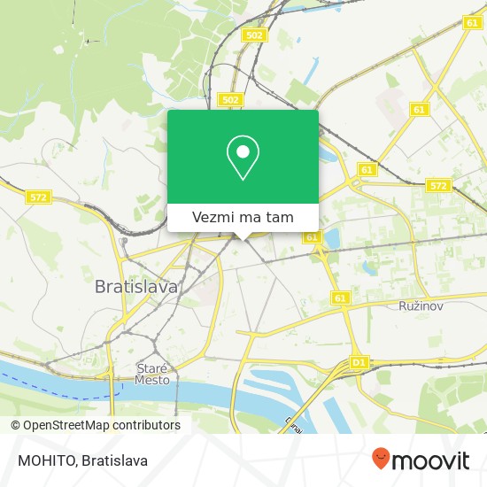 MOHITO, Metodova 821 08 Bratislava mapa