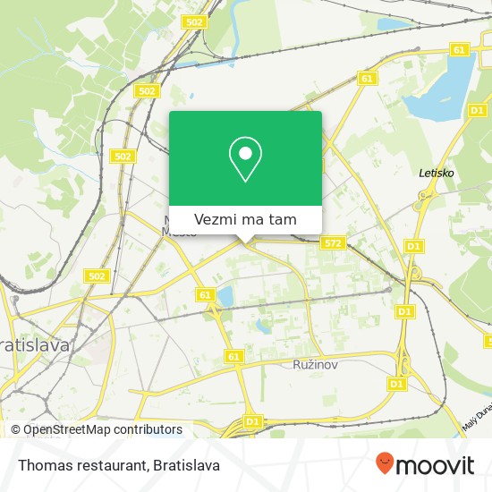 Thomas restaurant, Tomášikova 33 821 01 Bratislava mapa