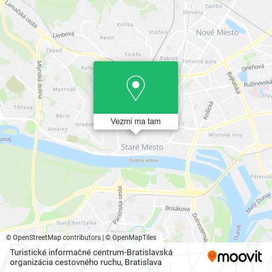 Turistické informačné centrum-Bratislavská organizácia cestovného ruchu mapa