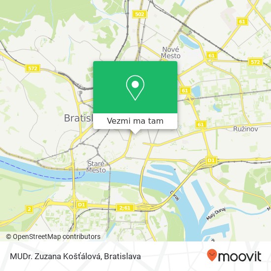 MUDr. Zuzana Košťálová mapa