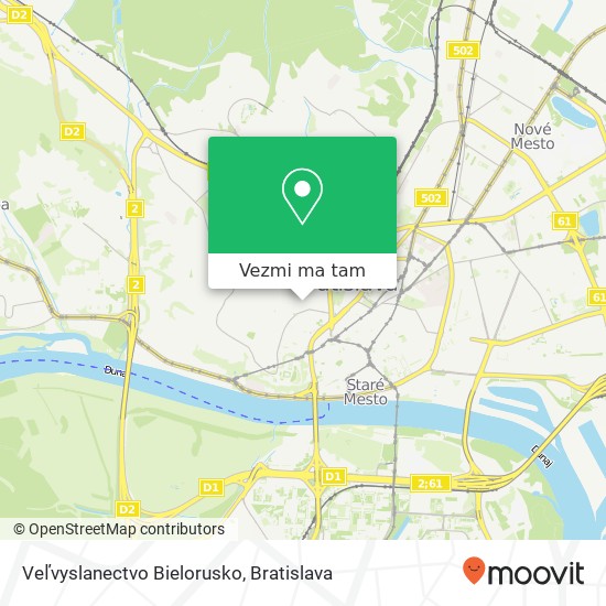 Veľvyslanectvo Bielorusko mapa