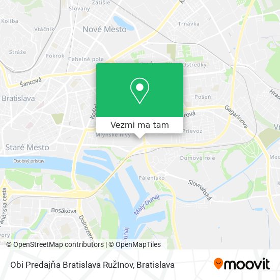 Obi Predajňa Bratislava RužInov mapa