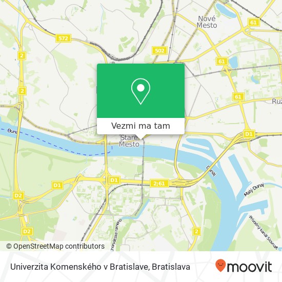 Univerzita Komenského v Bratislave mapa